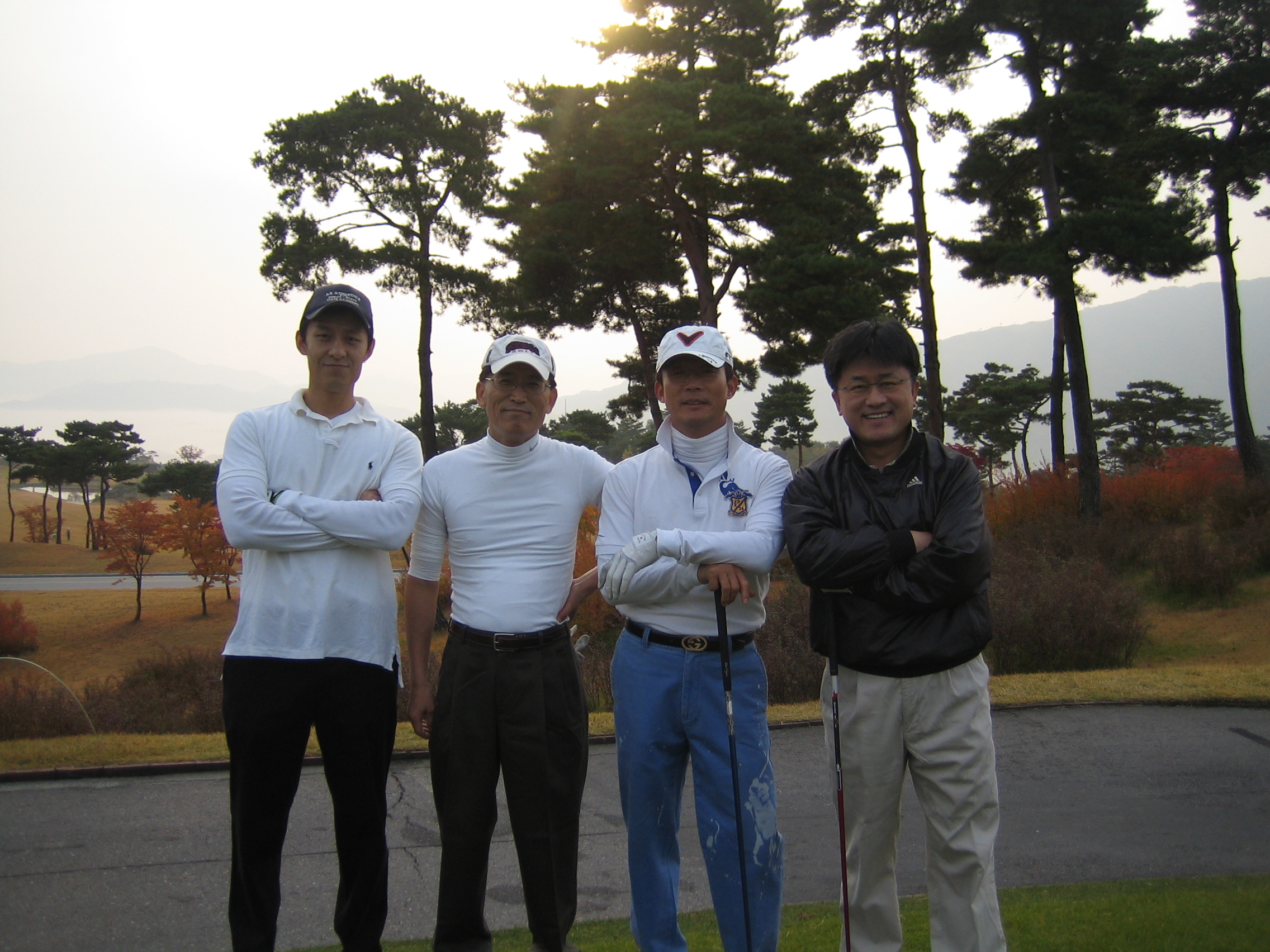 On the golf course with friends, Korea