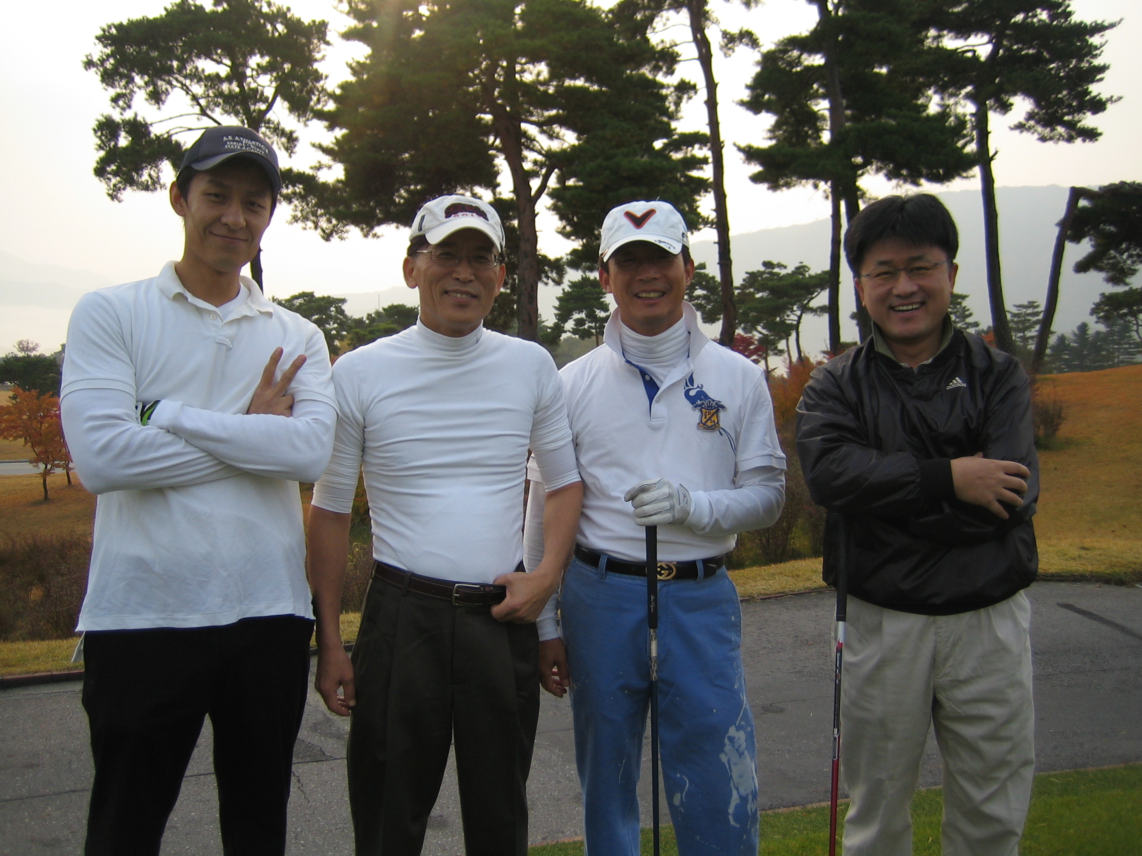 On the golf course with friends, Korea